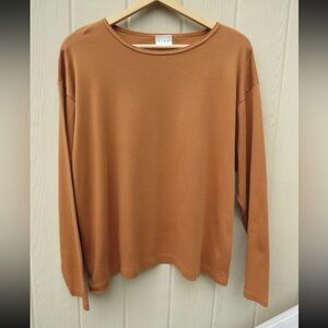 80s Vintage Soft Cotton L.L. Bean Rust Long Sleeve Top XL